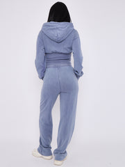 Acid Wash High Waist Hoodie & Jogger Tracksuit