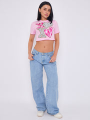 Xo Xo Graphic Printed Crop Top