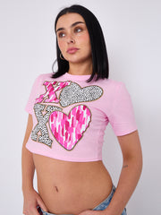 Xo Xo Graphic Printed Crop Top