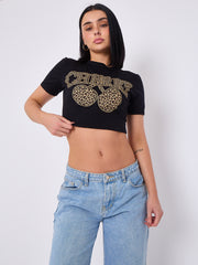 Camiseta impresa gráfica de Leopard Cherry (copia)