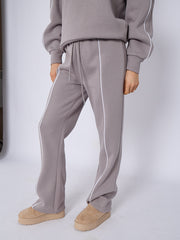 Sleeve Pipping Sweatshirt & Jogger Set