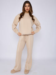 Sleeve Pipping Sweatshirt & Jogger Set