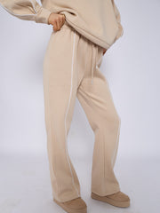 Sleeve Pipping Sweatshirt & Jogger Set