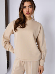 Sleeve Pipping Sweatshirt & Jogger Set