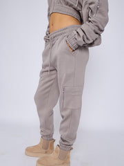 Cropped Ruched Sleeve Hoodie & Jogger Co-ord