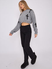 Kruzifix -Detail gestrickter Kumpelspringer