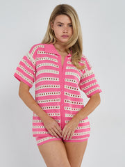 Satin Crop Top & Puffball Minirock Co-ordte