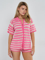 Satin Crop Top & Puffball Minirock Co-ordte