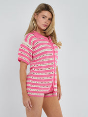 Satin Crop Top & Puffball Minirock Co-ordte