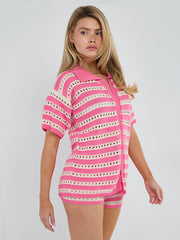 Satin Crop Top & Puffball Minirock Co-ordte