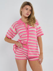 Satin Crop Top & Puffball Minirock Co-ordte