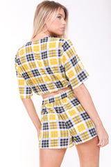 Multi Check Wrap Front Co-ord