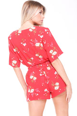 Botanic Floral Print Wrap Front Co-ord