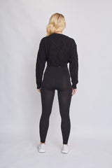 Long Sleeve Cable Knitted Cropped Jumper