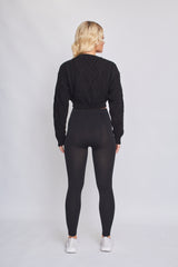 Long Sleeve Cable Knitted Cropped Jumper