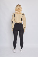 Kruzifix -Detail gestrickter Kumpelspringer