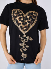 Wild im Herzen grafisch gedrucktes T-Shirt