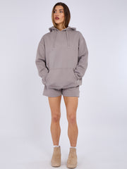 Oversized Hoodie & Shorts Fleece Co-ord