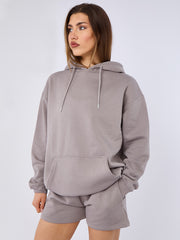 Oversized Hoodie & Shorts Fleece Co-ord