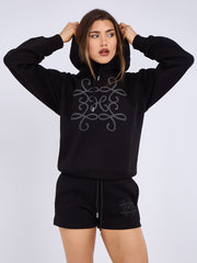 Kruzifix bestickter Sweatshirt & Shorts Fleece Coord
