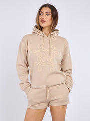 Kruzifix bestickter Sweatshirt & Shorts Fleece Coord