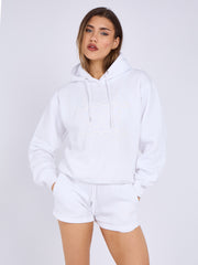 Kruzifix bestickter Sweatshirt & Shorts Fleece Coord