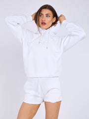 Kruzifix bestickter Sweatshirt & Shorts Fleece Coord