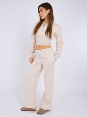 Cropped Zip Up Sweatshirt & Wide Leg Trouser Tracksuit