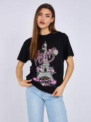 Camiseta impresa gráfica de Bonjour Paris