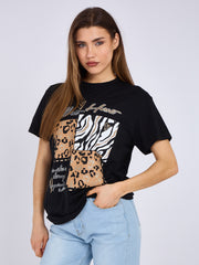 Wild im Herzen grafisch gedrucktes T-Shirt