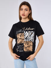 Wild im Herzen grafisch gedrucktes T-Shirt