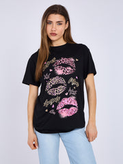 Bisous Xo Xo Graphic Printed T-Shirt