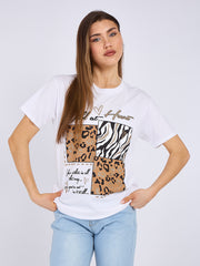 Wild im Herzen grafisch gedrucktes T-Shirt