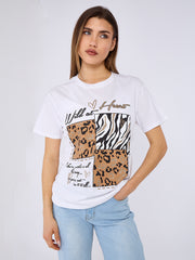 Wild im Herzen grafisch gedrucktes T-Shirt