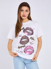 Bisous Xo Xo Graphic Printed T-Shirt
