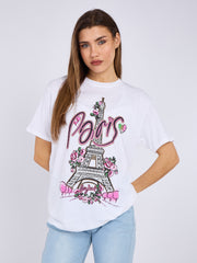 Camiseta impresa gráfica de Bonjour Paris