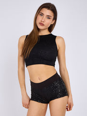 Sequin Band Detail Shorts