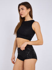 Sequin Band Detail Shorts