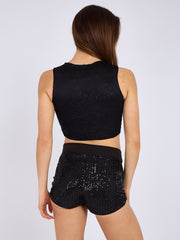 Sequin Band Detail Shorts