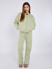 Oversized Bomber Style Fleece Zipper Co-ord
