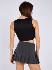 Pleated Mini Plain Tennis Skort