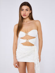 Lace Mini -jurk met drapedetail