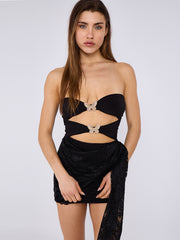 Lace Mini -jurk met drapedetail