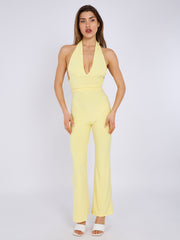 Open Back Halter Jumpsuit
