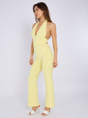Open Back Halter Jumpsuit