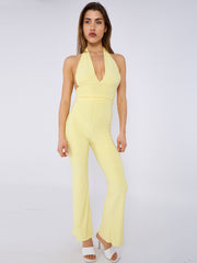 Open Back Halter Jumpsuit