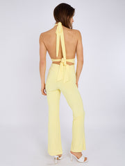Open Back Halter Jumpsuit