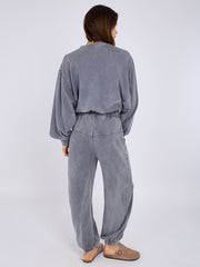 Acid Wash Sweatshirt & Jogger Bubble Hem Tracksuit