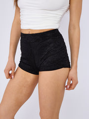 Lace Detail High Waisted Shorts