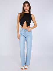 Straight Leg Denim Jeans